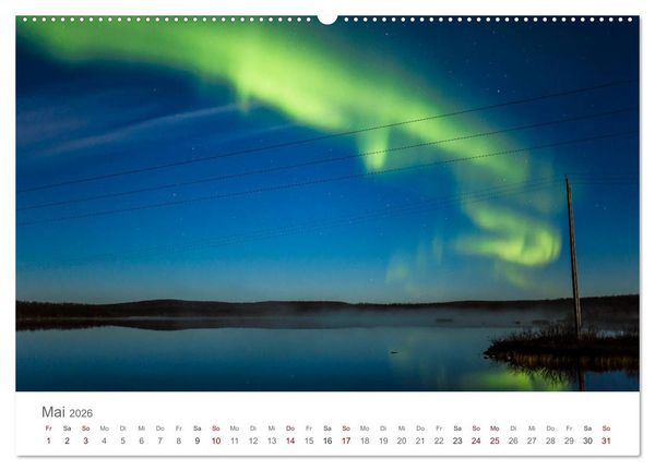 Produktbild: Nordlichter - Magische N&auml;chte in Skandinavien (Wandkalender 2026 DIN A2 quer), CALVENDO Monatskalender