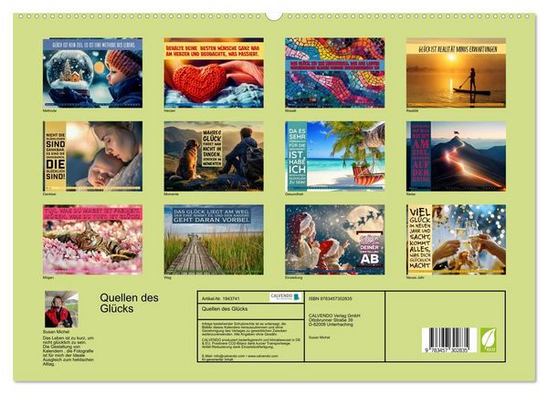 Produktbild: Quellen des Gl&uuml;cks (hochwertiger Premium Wandkalender 2026 DIN A2 quer), Kunstdruck in Hochglanz