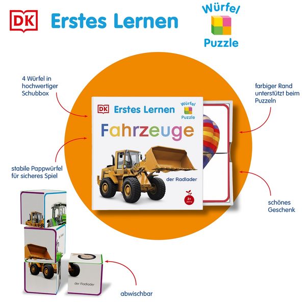 Produktbild: Erstes Lernen W&uuml;rfelpuzzle. Fahrzeuge