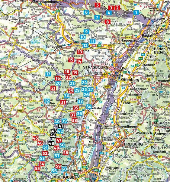 Produktbild: ROTHER Wanderf&uuml;hrer Vogesen. 60 Touren zu Panoramagipfeln, Felsen, Seen und Burgen zwischen Elsass und Lothringen