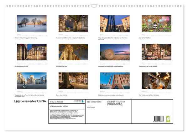 Produktbild: L(i)ebenswertes UNNA (Wandkalender 2026 DIN A2 quer), CALVENDO Monatskalender