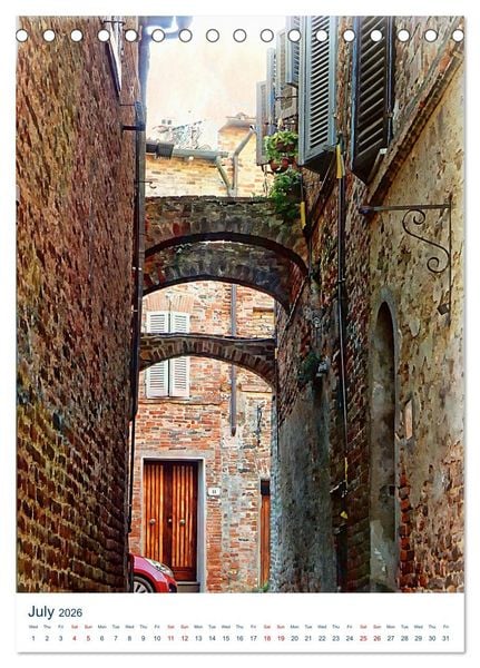 Produktbild: Umbrian Archways (Desk Calendar 2026 DIN A5 portrait), CALVENDO 12 Month DeskCalendar