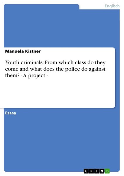 Produktbild: Youth criminals: From which class do they come and what does the police do against them? - A project -