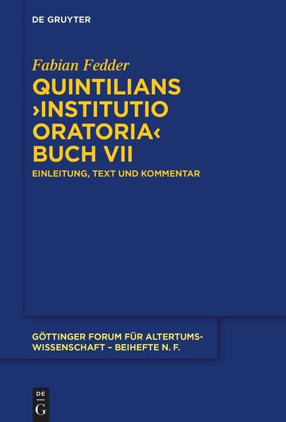 Produktbild: Quintilians >Institutio oratoria< Buch VII