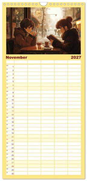 Produktbild: Familienplaner 2027 - Anime Kalender &ndash; Charaktere im Slice-of-Life Stil mit 5 Spalten (Wandkalender, 21 x 45 cm) CALVENDO