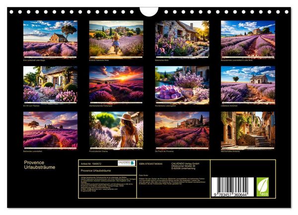 Produktbild: Provence Urlaubstr&auml;ume (Wandkalender 2026 DIN A4 quer), CALVENDO Monatskalender