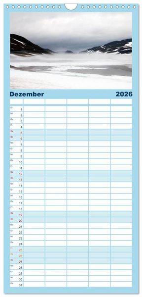 Produktbild: Familienplaner 2026 - Norwegens Wilder Westen mit 5 Spalten (Wandkalender, 21 x 45 cm) CALVENDO