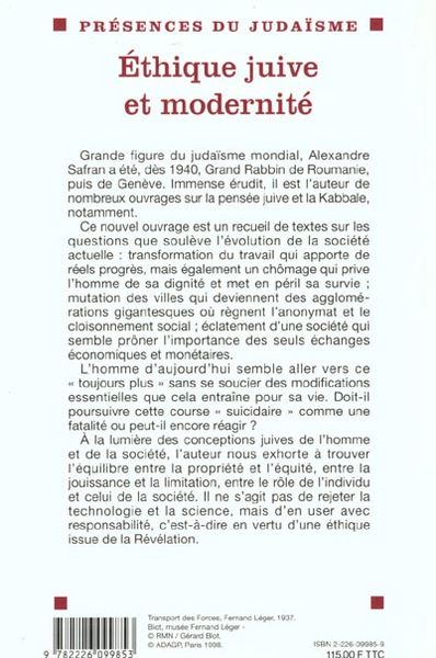Produktbild: Fre-Ethique Juive Et Modernite
