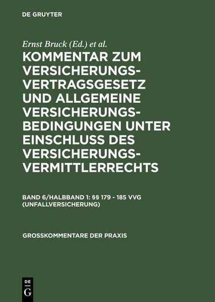 Produktbild: &sect;&sect; 179 - 185 VVG (Unfallversicherung)