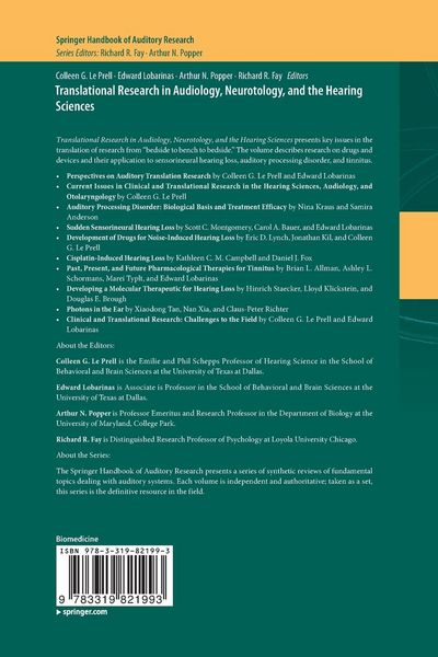 Produktbild: Translational Research in Audiology, Neurotology, and the Hearing Sciences