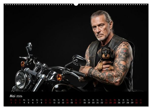 Produktbild: Coole Typen - Rauhaardackel (hochwertiger Premium Wandkalender 2026 DIN A2 quer), Kunstdruck in Hochglanz