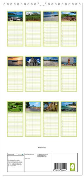 Produktbild: Familienplaner 2027 - Mauritius mit 5 Spalten (Wandkalender, 21 x 45 cm) CALVENDO