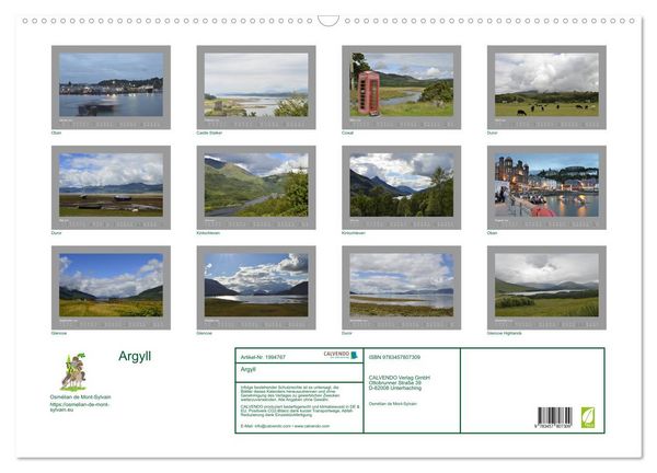 Produktbild: Argyll (Wandkalender 2026 DIN A2 quer), CALVENDO Monatskalender