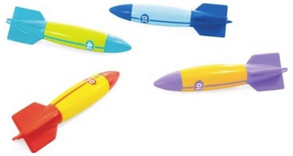 Produktbild: Intex Unterwasser Torpedos Spielzeug, Tauchspiel f&uuml;r Kinder, Dive Toys mit Punktwerten, Buntes Wasserspiel f&uuml;r Pool & Schwimmbad