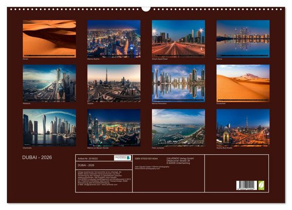 Produktbild: DUBAI - 2026 (Wandkalender 2026 DIN A2 quer), CALVENDO Monatskalender