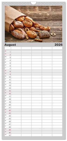 Produktbild: Familienplaner 2026 - Mein Brotkalender mit 5 Spalten (Wandkalender, 21 x 45 cm) CALVENDO
