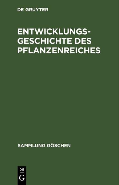 Produktbild: Entwicklungsgeschichte des Pflanzenreiches