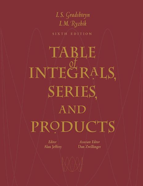 Produktbild: Table of Integrals, Series, and Products