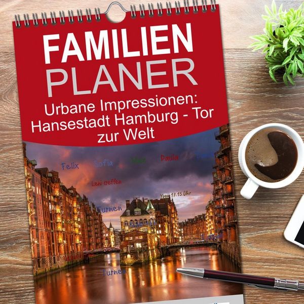 Produktbild: Familienplaner 2026 - Urbane Impressionen: Hansestadt Hamburg - Tor zur Welt mit 5 Spalten (Wandkalender, 21 x 45 cm) CALVENDO