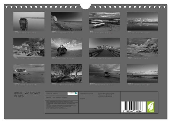 Produktbild: Ostsee - von schwarz bis wei&szlig; (Wandkalender 2027 DIN A4 quer), CALVENDO Monatskalender