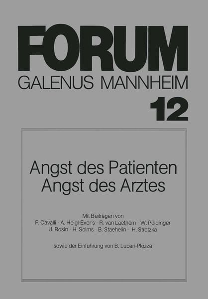 Produktbild: Angst des Patienten Angst des Arztes