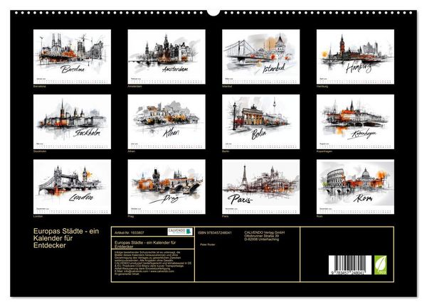 Produktbild: Europas St&auml;dte - ein Kalender f&uuml;r Entdecker (hochwertiger Premium Wandkalender 2026 DIN A2 quer), Kunstdruck in Hochglanz