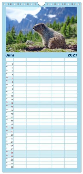 Produktbild: Familienplaner 2027 - Kanadas Westen - Berge und Wasser mit 5 Spalten (Wandkalender, 21 x 45 cm) CALVENDO