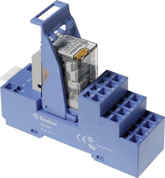 Produktbild: Finder 58.54.9.012.0050 Relaisbaustein Nennspannung: 12 V/DC Schaltstrom (max.): 7 A 4 Wechsler 1 St.
