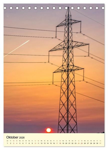 Produktbild: Strommasten - Autobahnen f&uuml;r den Strom (Tischkalender 2026 DIN A5 hoch), CALVENDO Monatskalender
