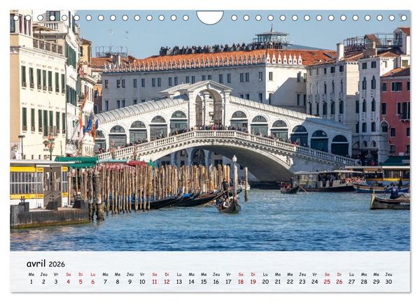 Produktbild: Venise - Un hommage imag&eacute; &agrave; la magie v&eacute;nitienne (Calendrier mural 2026 DIN A4 vertical), CALVENDO calendrier mensuel