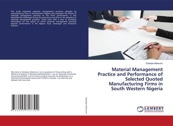 Produktbild: Material Management Practice and Performance of Selected Quoted Manufacturing Firms in South Western Nigeria