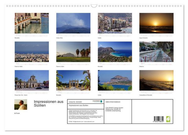 Produktbild: Impressionen aus Sizilien (Wandkalender 2026 DIN A2 quer), CALVENDO Monatskalender