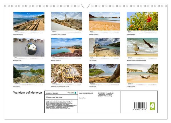 Produktbild: Wandern auf Menorca (Wandkalender 2026 DIN A3 quer), CALVENDO Monatskalender