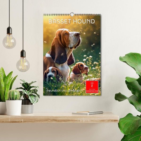 Produktbild: Basset Hound - freundlich und anh&auml;nglich (Wandkalender 2026 DIN A3 hoch), CALVENDO Monatskalender