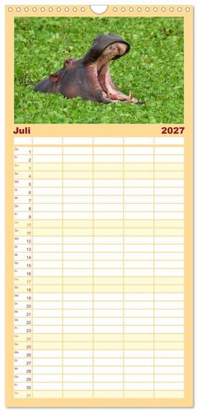 Produktbild: Familienplaner 2027 - Afrika Wildlife-Fotografien mit 5 Spalten (Wandkalender, 21 x 45 cm) CALVENDO
