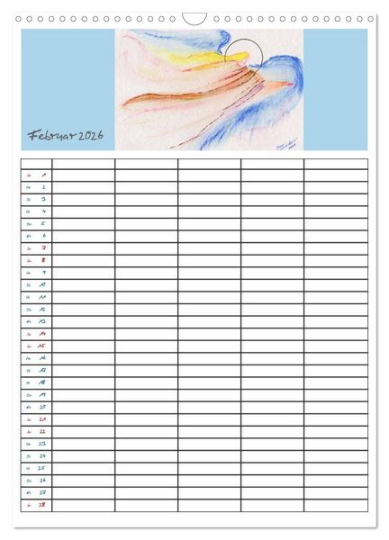 Produktbild: Engelhafter Familienplaner (Wandkalender 2026 DIN A3 hoch), CALVENDO Monatskalender