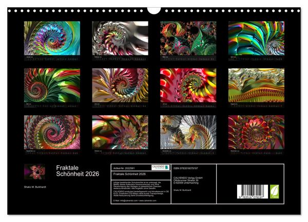 Produktbild: Fraktale Sch&ouml;nheit 2026 (Wandkalender 2026 DIN A3 quer), CALVENDO Monatskalender