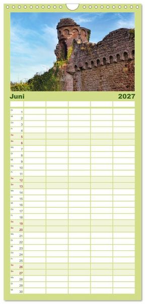 Produktbild: Familienplaner 2027 - Burg Wildenberg mit 5 Spalten (Wandkalender, 21 x 45 cm) CALVENDO