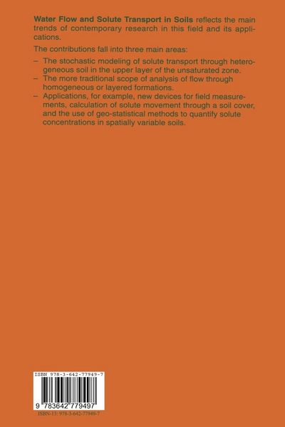 Produktbild: Water Flow and Solute Transport in Soils
