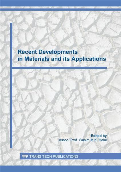Produktbild: Recent Developments in Materials and its Applications