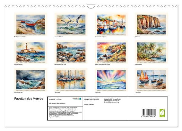 Produktbild: Facetten des Meeres (Wandkalender 2026 DIN A3 quer), CALVENDO Monatskalender