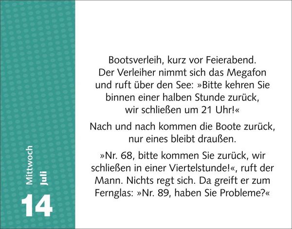 Produktbild: Witzirin Tagesabrei&szlig;kalender 2027 - Diese Packung enth&auml;lt: die lustigsten Witze f&uuml;r die t&auml;gliche Dosis Humor