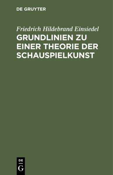 Produktbild: Grundlinien zu einer Theorie der Schauspielkunst
