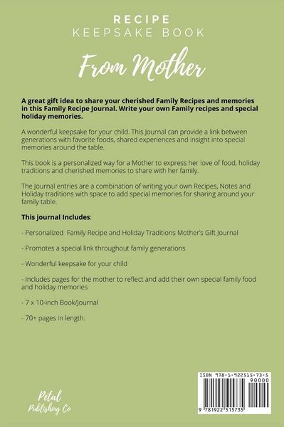 Produktbild: Recipe Keepsake Book From Mother