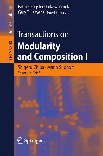 Produktbild: Transactions on Modularity and Composition I