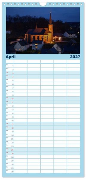 Produktbild: Familienplaner 2027 - Blaue Stunde im Siegerland mit 5 Spalten (Wandkalender, 21 x 45 cm) CALVENDO