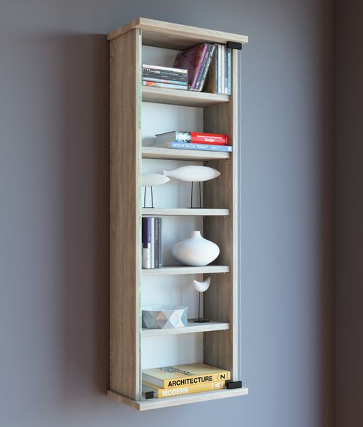 Produktbild: Holz CD DVD Wandregal Schrank Loposa Glast&uuml;r