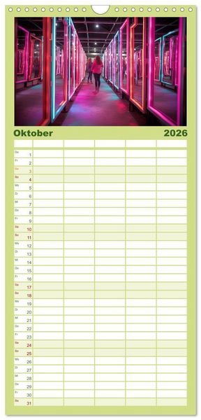 Produktbild: Familienplaner 2026 - Irrg&auml;rten und Labyrinthe mit 5 Spalten (Wandkalender, 21 x 45 cm) CALVENDO