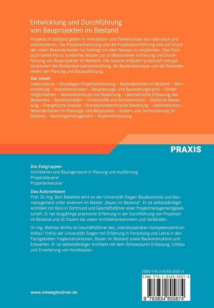 Produktbild: Entwicklung und Durchf&uuml;hrung von Bauprojekten im Bestand