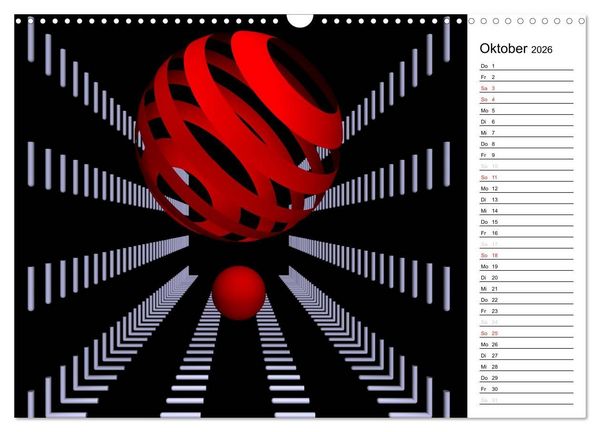 Produktbild: Mit Geometrie durch das Jahr (Wandkalender 2026 DIN A3 quer), CALVENDO Monatskalender